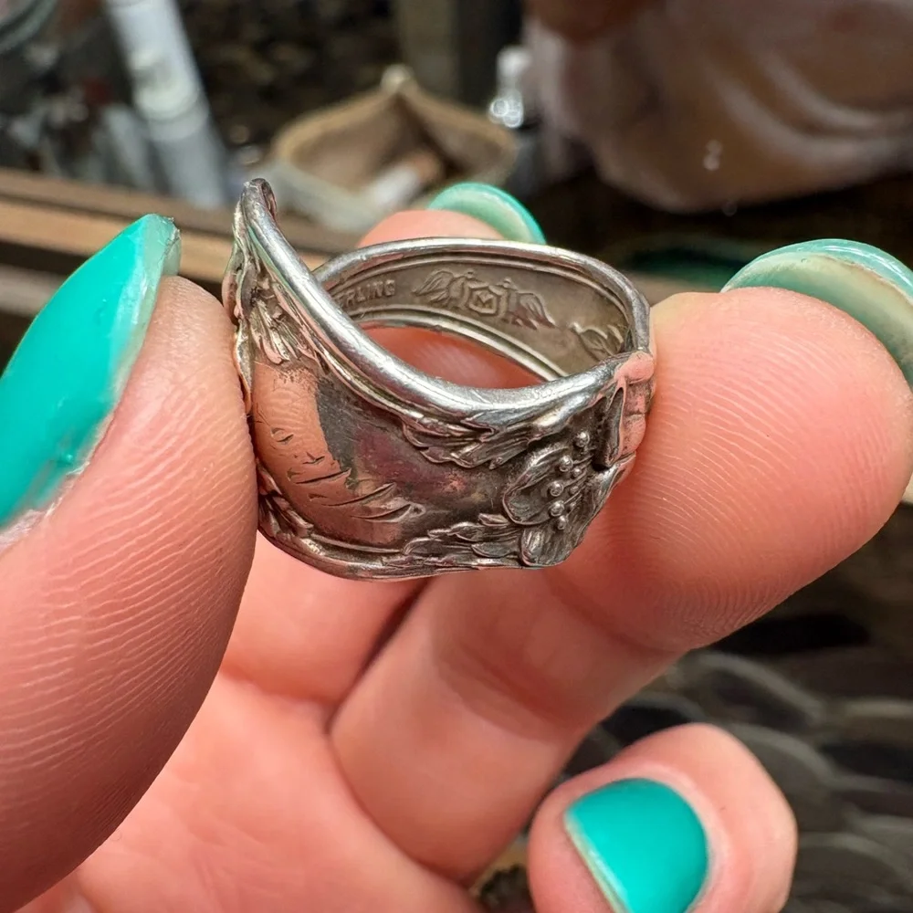 Sterling Silver Vintage Spoon Ring size 5 - Picture 15 of 15